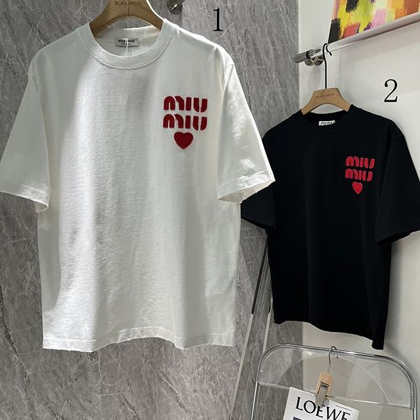 ミュウミュウ コットンジャージー Tシャツ スーパーコピー myw06303